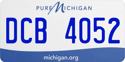 MI license plate DCB4052