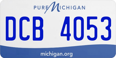 MI license plate DCB4053