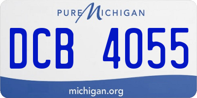 MI license plate DCB4055