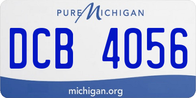 MI license plate DCB4056