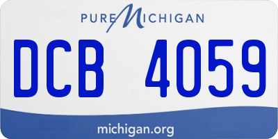 MI license plate DCB4059