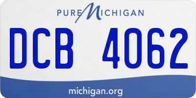 MI license plate DCB4062