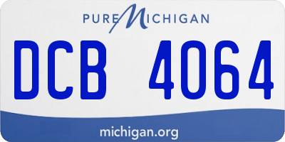 MI license plate DCB4064