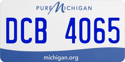 MI license plate DCB4065