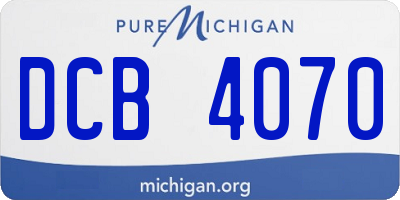 MI license plate DCB4070
