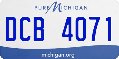 MI license plate DCB4071
