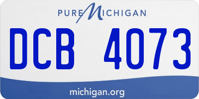 MI license plate DCB4073