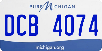 MI license plate DCB4074