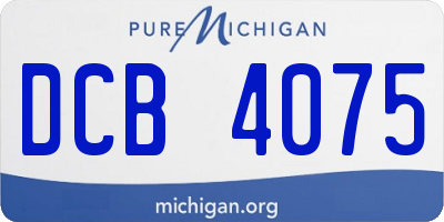 MI license plate DCB4075