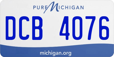 MI license plate DCB4076