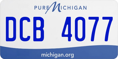MI license plate DCB4077