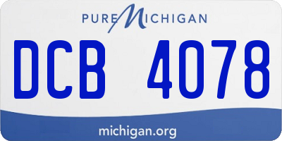 MI license plate DCB4078