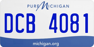 MI license plate DCB4081