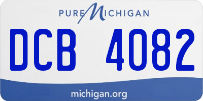 MI license plate DCB4082
