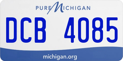 MI license plate DCB4085