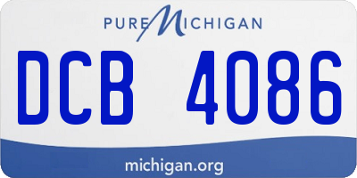 MI license plate DCB4086