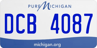MI license plate DCB4087