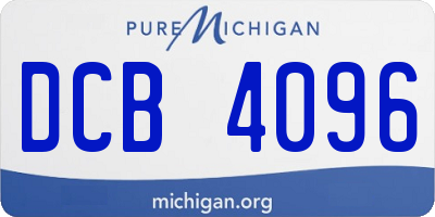 MI license plate DCB4096