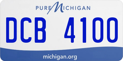 MI license plate DCB4100