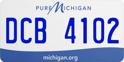 MI license plate DCB4102