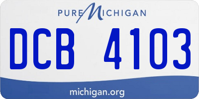 MI license plate DCB4103