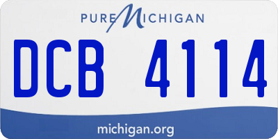 MI license plate DCB4114