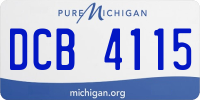 MI license plate DCB4115