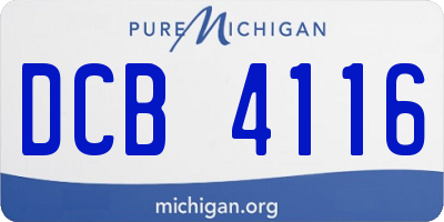 MI license plate DCB4116