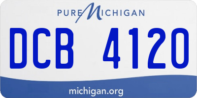 MI license plate DCB4120