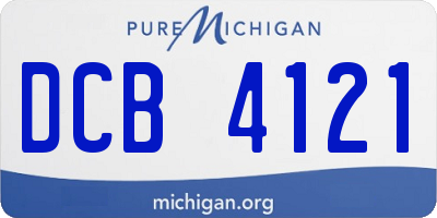 MI license plate DCB4121