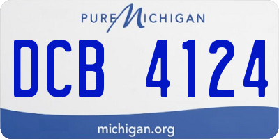 MI license plate DCB4124