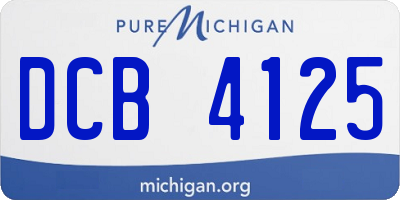 MI license plate DCB4125
