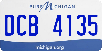 MI license plate DCB4135
