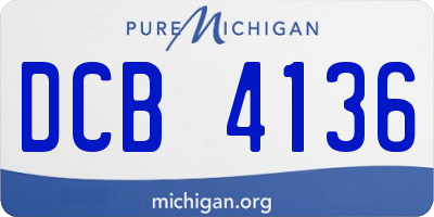 MI license plate DCB4136