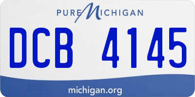 MI license plate DCB4145