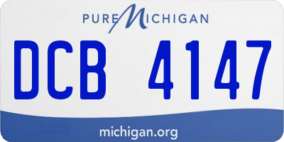 MI license plate DCB4147