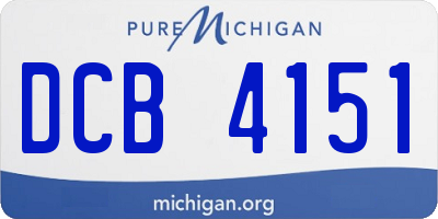 MI license plate DCB4151