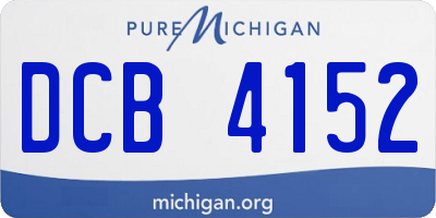 MI license plate DCB4152