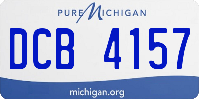 MI license plate DCB4157