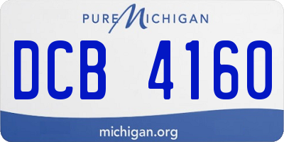 MI license plate DCB4160
