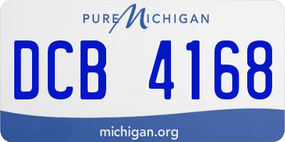 MI license plate DCB4168