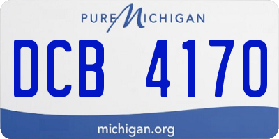 MI license plate DCB4170