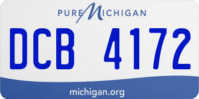 MI license plate DCB4172