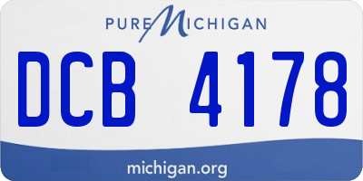 MI license plate DCB4178