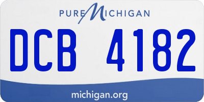 MI license plate DCB4182