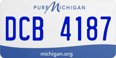MI license plate DCB4187