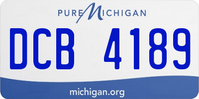 MI license plate DCB4189