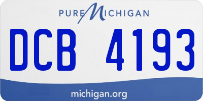 MI license plate DCB4193