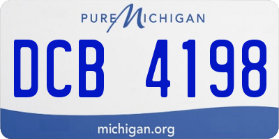 MI license plate DCB4198