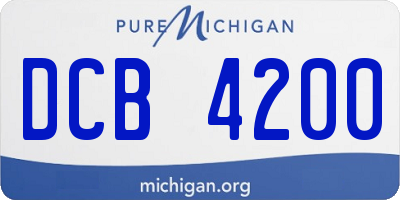 MI license plate DCB4200